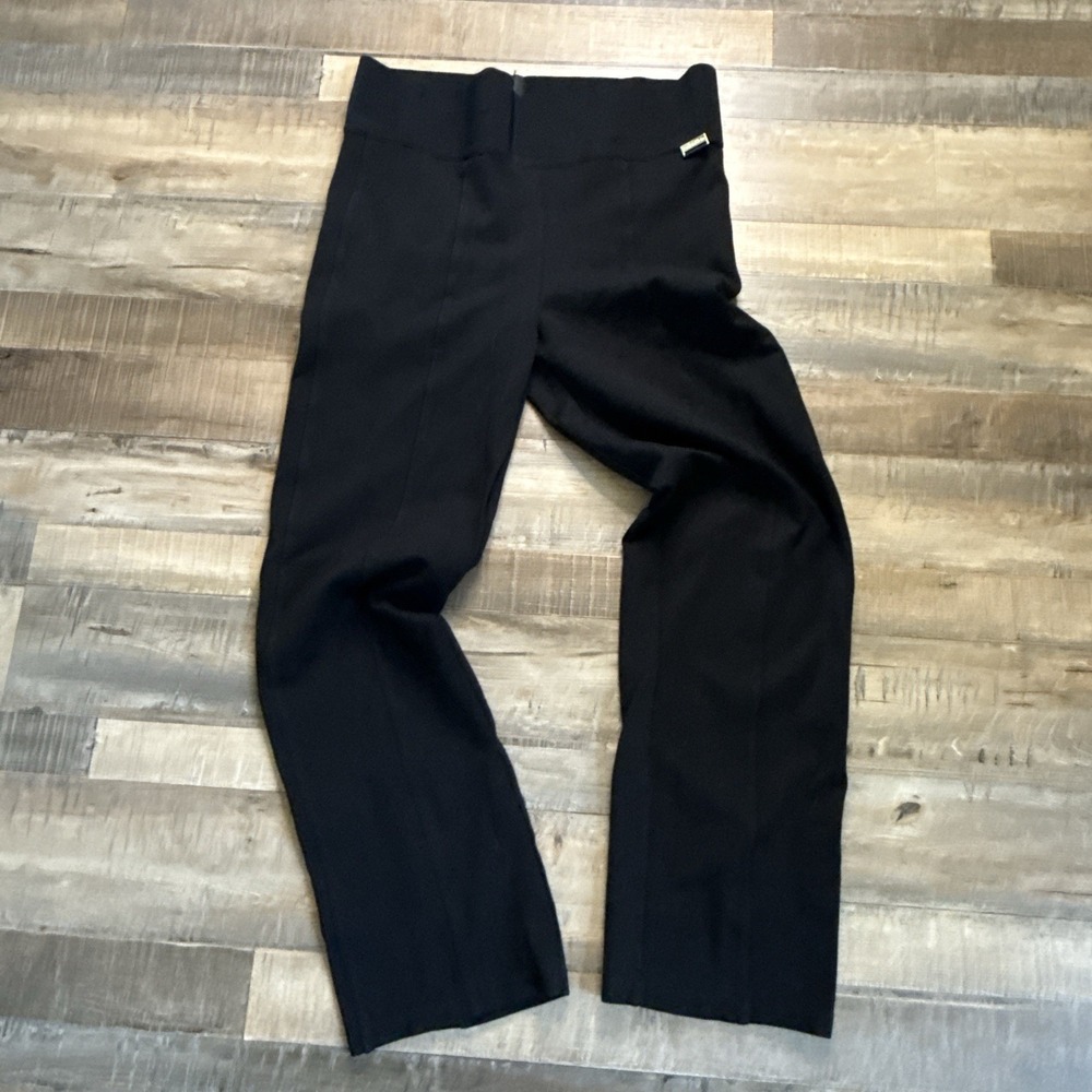 Calvin Klein Black Slim Ponte Pull-on Ankle Pants Sz L Power Stretch